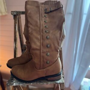 Brown Leather Knee-High Boots